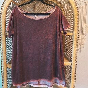 Free People Oversized Velvet Tee